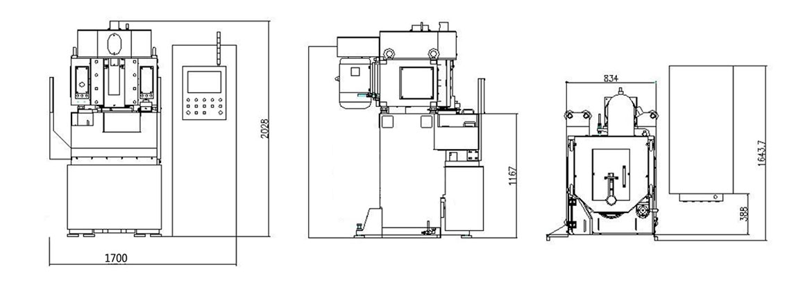 單端面磨床外圓尺寸圖
